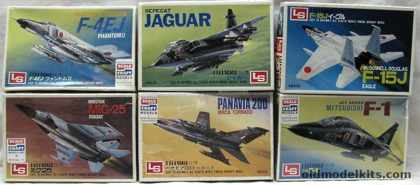 LS 1/144 F-15J Eagle / Panavia MRCA Tornado / Mig-25 Foxbat / Jaguar / F-4EJ Phantom / Mitsubishi F-1 plastic model kit